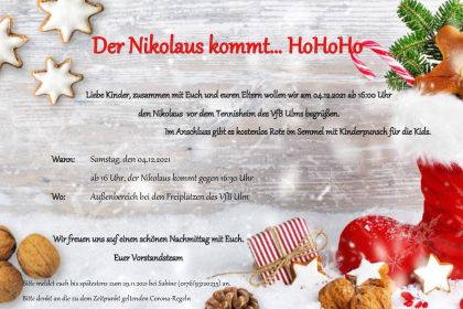 ABGESAGT /// Nikolaus im Tennisheim …
