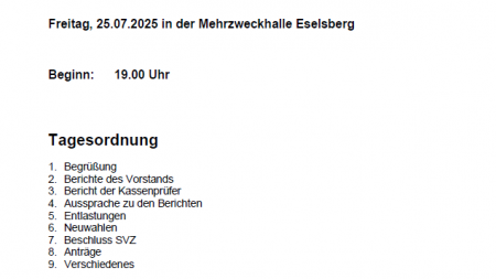 Einladung zur Mitgliederversammlung am 25.07.2025 …