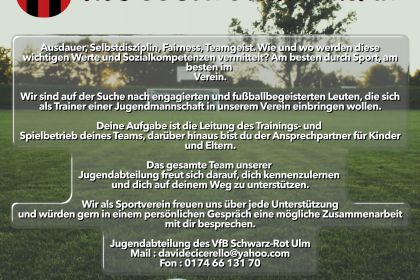Jugendtrainer gesucht &hellip;