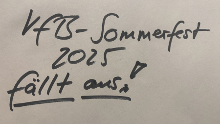 Kein VfB-Sommerfest 2025 …